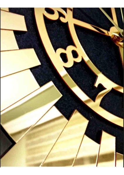 Dekoratif Gold Renk El Boyaması Tablo Duvar Saati 80X50 cm fırsatları