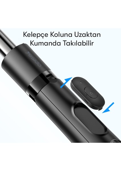 SF13 360 Derece Bluetooth Kontrollü 158CM Selfie Çubuğu indirimleri