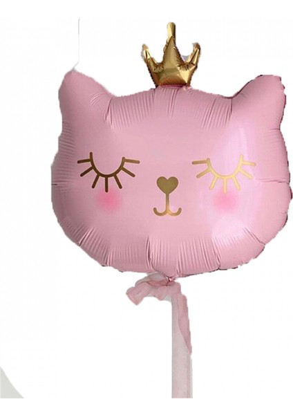 Sevimli Kedi Folyo Balon Pembe 56X49 cm