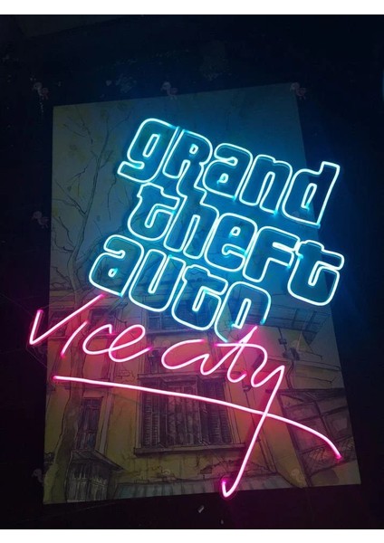 Gta Vice City Neon LED TABELA(50X50CM) fiyatları