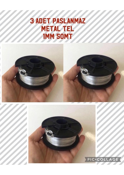 Üç Bobin Tel .. 1mm .. her bobin 50 metre