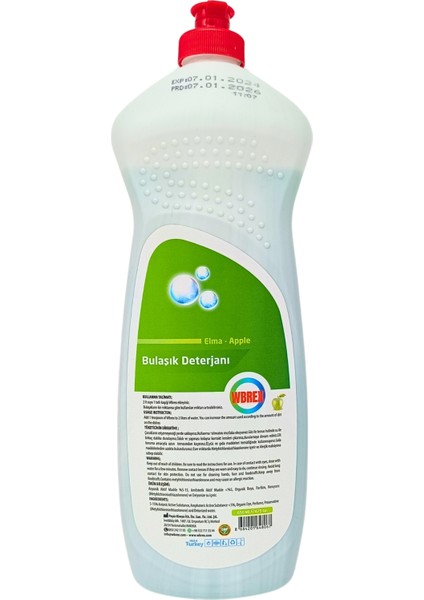 Sıvı Bulaşık Deterjanlı-Elma KOKULU-650 ml *5