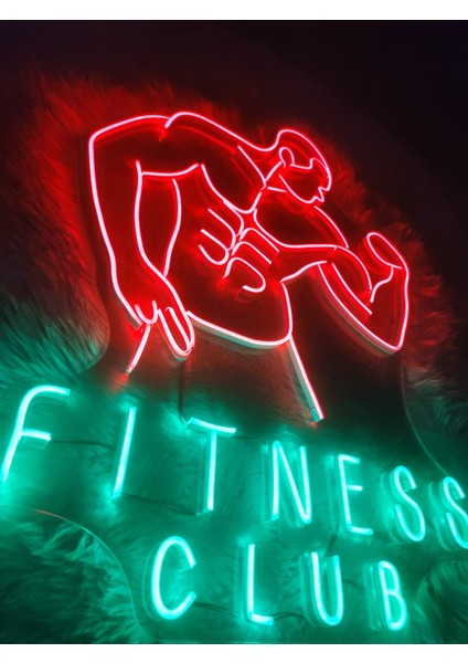 Fitness Club Spor Salonu Neon TABELA(80X50CM) fırsatları