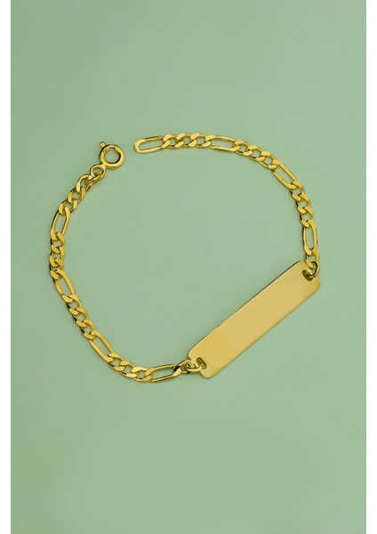 925 Ayar Gümüş Gold Kaplama Bebek Künyesi