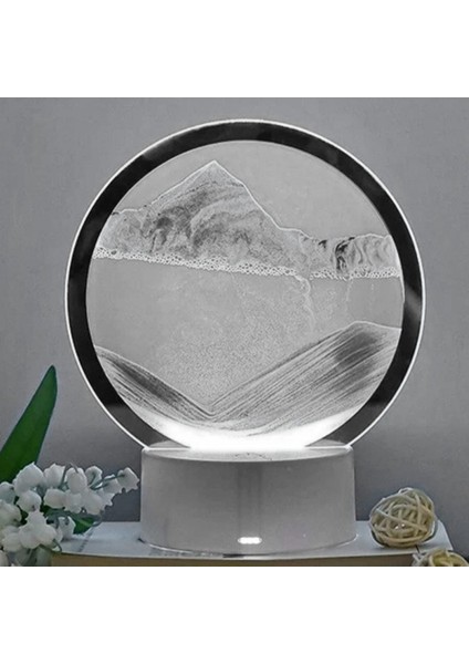 3D LED Işıklı Kum Saati Gece Lambası 7 Inç Kum Sanatı Ev Ofis Dekorasyonu Gri fiyatları