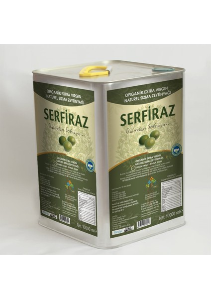 Serfiraz Ekstra Virgin,Soğuk Sıkım Organik Sertifikalı Zeytinyağı 10000 Ml