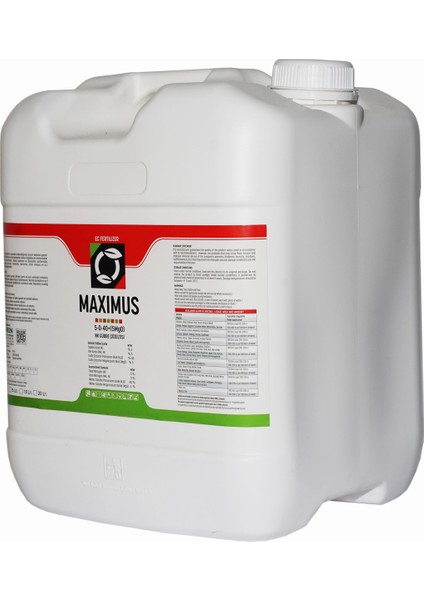 Maximus 5-0-40 (5mgo) Yüksek Potasyum Içerikli Sıvı Gübre 20 L