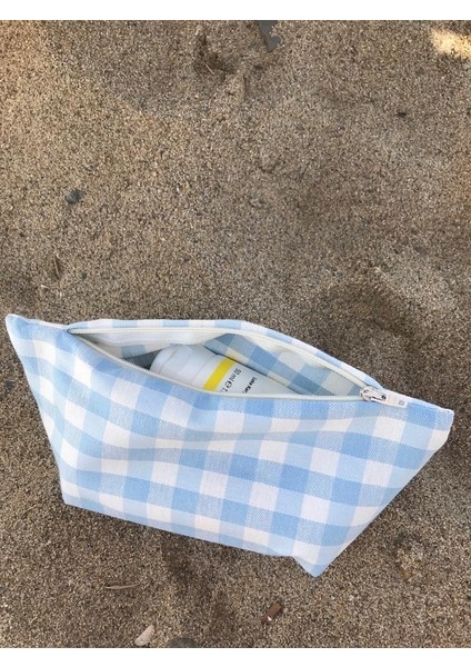 Pötikareli Yıkanabilir Fermuarlı Tek Gözlü Bez Kalemlik Kalem Kutusu Cüzdan Makyaj Çantası fiyatları