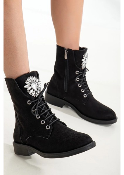 Toka Detaylı Kadın Siyah Postal Bot modelleri