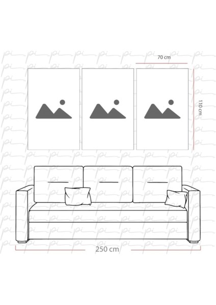 Mermer Desenler Triple Miyrem-Cam Tablo