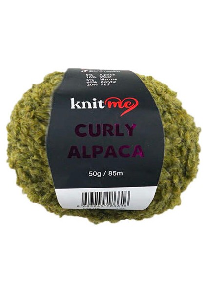 5 Adet Curly Alpaca Yün Karışımlı Kıvırcık Dokulu Yumuşak Peluş İp KC15 Yeşil