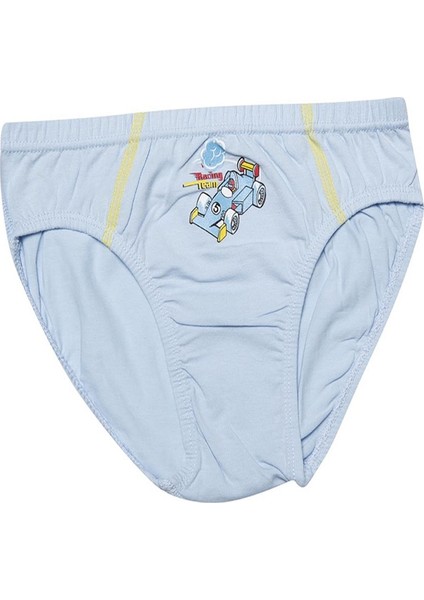 1019X12 Erkek Çocuk 12'li Karışık Desen Likralı Slip Külot-Renkli