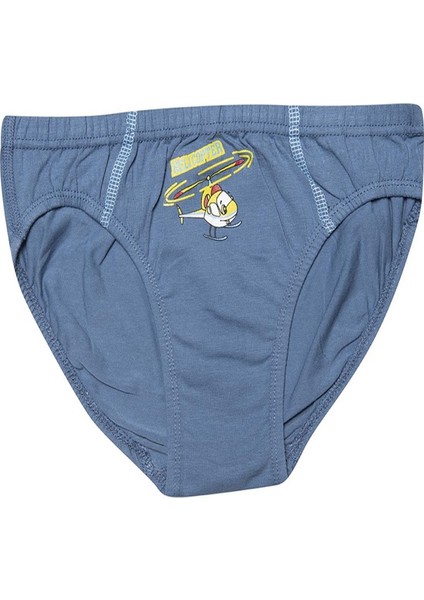 1019X12 Erkek Çocuk 12'li Karışık Desen Likralı Slip Külot-Renkli fırsatları