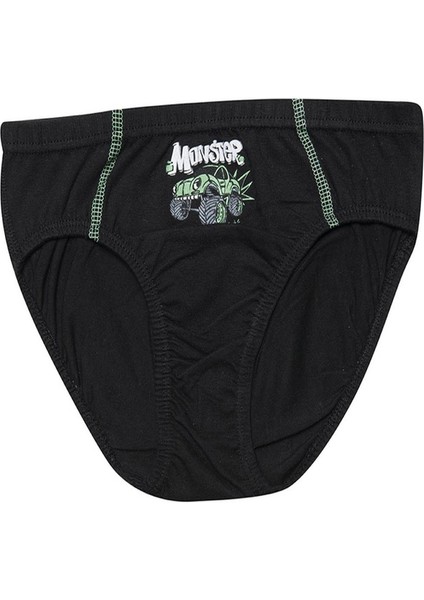 1019X12 Erkek Çocuk 12'li Karışık Desen Likralı Slip Külot-Renkli indirimleri