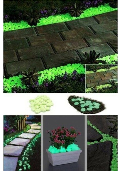 50 Adet Bahçe Için Fosforlu Çakıl Taşı Gece Parlayan Fosforlu Çakıl Taşları Akvaryum Dekoratif fiyatları