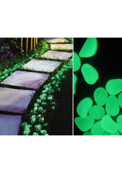 50 Adet Bahçe Için Fosforlu Çakıl Taşı Gece Parlayan Fosforlu Çakıl Taşları Akvaryum Dekoratif indirimleri