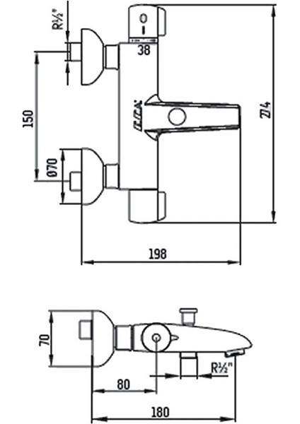 Termostatik Banyo Bataryası Eca Batarya 102102340 fiyatları