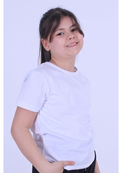 Baskısız Kız Çocuk Basic T-Shirt