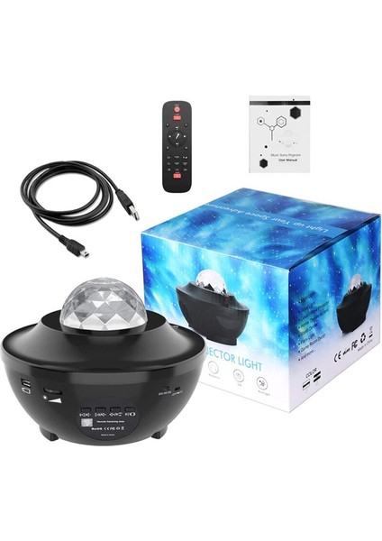 Powermaster PM-7388 Bluetooth Destekli Animasyonlu Şarjlı Ufo Tip Disko Topu Renkli Gece Lambası Tavan Lambası