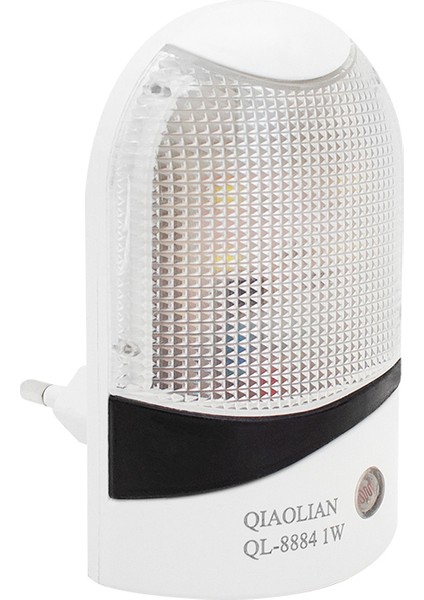 Powermaster QL-8884 1 Watt Ledli Fotoselli Sensörlü Ledli Priz Tipi Gece Lambası Hareket Sensörlü