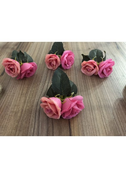 Pembe Küçük Gül Peçete Halkası (6 Adet)