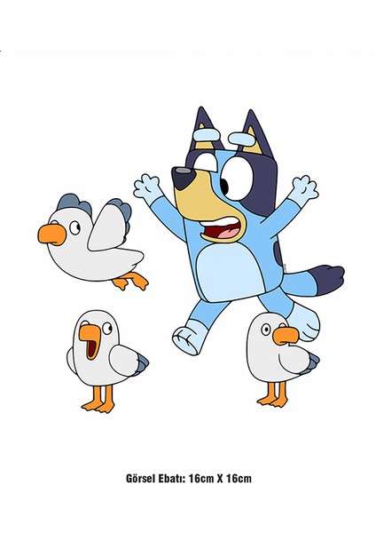 Bluey Martılar Ütü ile Yapışan Tekstil Dtf Baskı