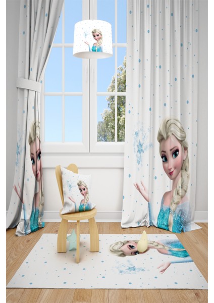 Karlar Ülkesi Elsa Desenli Çocuk ve Bebek Fon Perde TLA-307