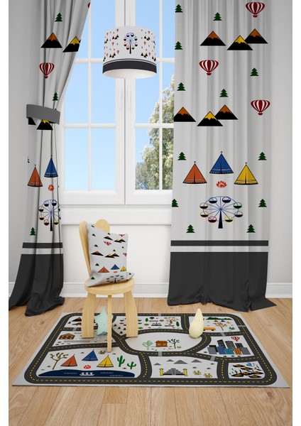 Çocuk Odası Fon Perdesi 2 Kanat TLA-186