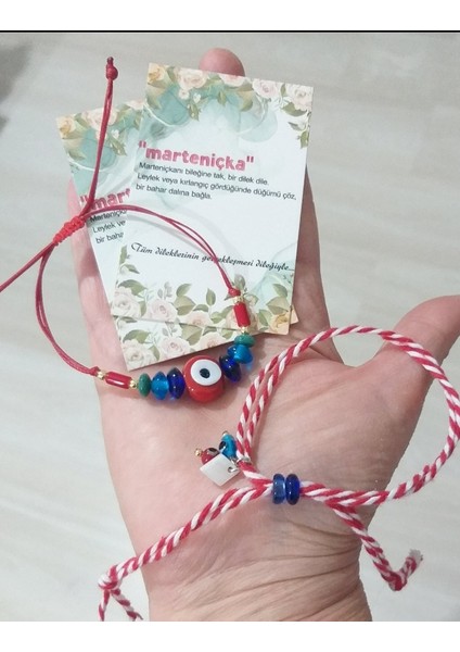 El Yapımı Kırmızı Cam Nazar Boncuklu Hint Cam Boncuklu Ikili Marteniçka Bileklik modelleri