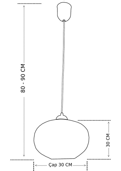 Ip Sarkıt Avize Büyük Boy Top Avize 30 cm Çap