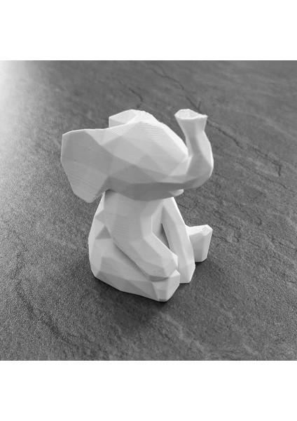 Tatlı Low Poly Bebek Fil Figür