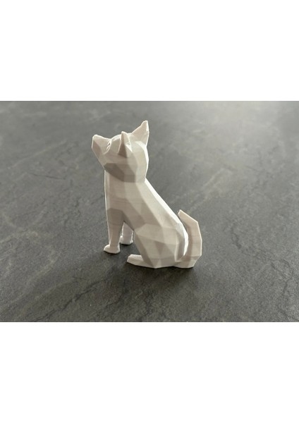 Low Poly Oturan Köpek Biblosu