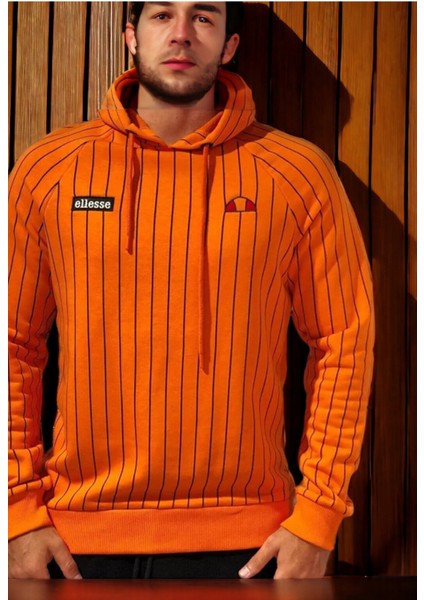 Ellese Sew Sezon Çizgili Kapşonlu Sweatshırt