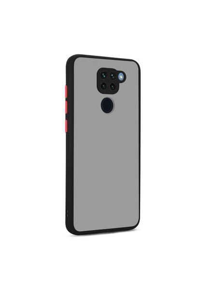 Redmi Note 9 Kılıf Şeffaf Mat Yüzeyli Kenarları Renkli Fitkap Premium Silikon Kapak