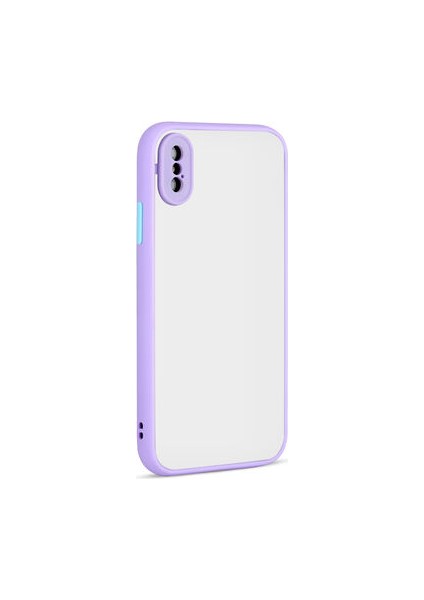 iPhone Xs Max Kenarları Renkli Arkası Buğulu Şık Hux Silikon Kılıf