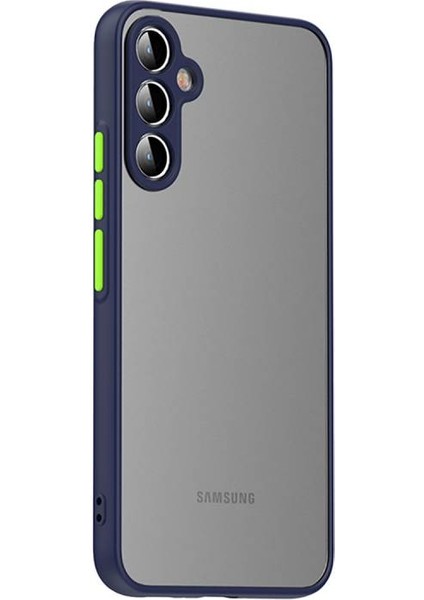 Samsung Galaxy A14 Kılıf Şeffaf Mat Yüzeyli Kenarları Renkli Fitkap Premium Silikon Kapak