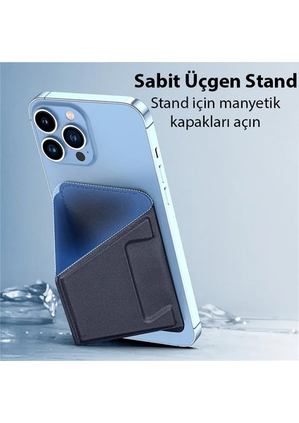 Standlı Deri Cüzdan Magsafe Kartlık