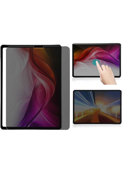 Apple iPad Pro 11 2021 (3.nesil) M1 Çipli 9h Temperli Privacy Hayalet Tablet Cam Ekran Koruyucu (Model A2377,A2459/01)