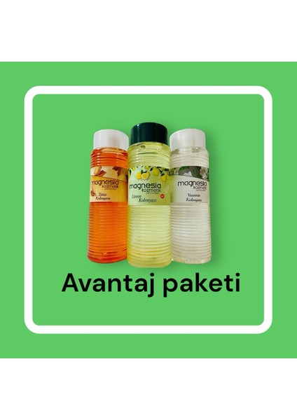 Kolonya 3'lü Yasemin Set (Tütün Limon - Yasemin) 400 ml