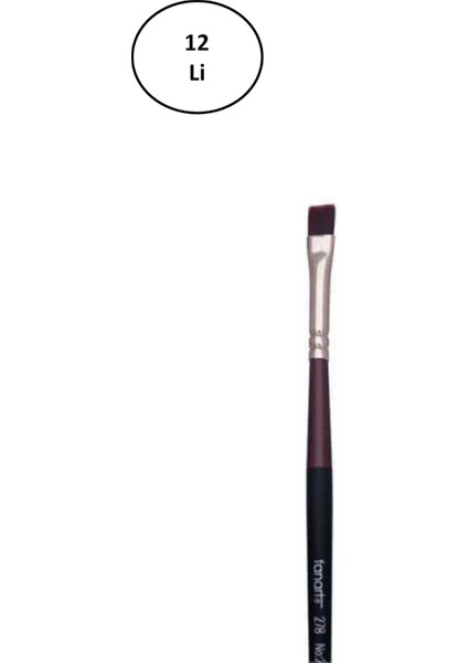 Academy Seri 278 Sentetik Kıl Fırça Uzun Sap 12'li