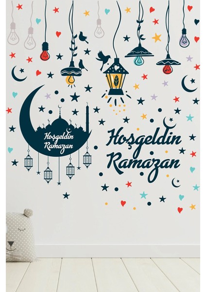 Ramazan Ayı Temalı Cam Duvar Süsleri Hoşgeldin Ramazan Sticker Ramazan Sticker