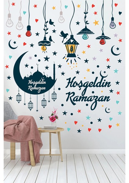 Ramazan Ayı Temalı Cam Duvar Süsleri Hoşgeldin Ramazan Sticker Ramazan Sticker