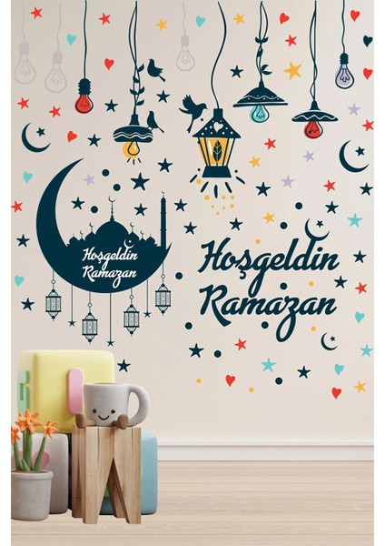 Ramazan Ayı Temalı Cam Duvar Süsleri Hoşgeldin Ramazan Sticker Ramazan Sticker