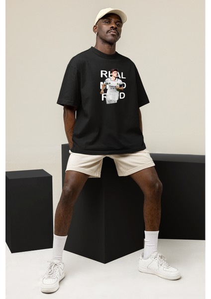 Arda Güler Baskılı Yüksek Kaliteli Unisex Oversize Siyah Tshirt