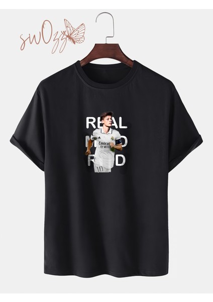 Arda Güler Baskılı Yüksek Kaliteli Unisex Oversize Siyah Tshirt