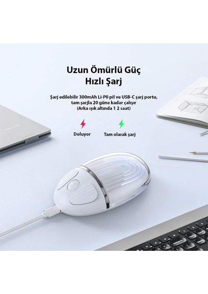 cm Series Kablosuz Bluetooth 2.4ghz Şeffaf Mouse