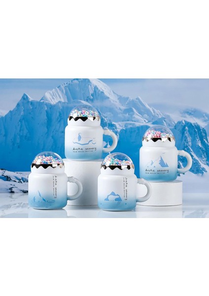Buzullar Tasarımlı Seramik Kapaklı Sıcak Tutan Kupa Bardak Fincan Mug Mini Motivasyon Termos 400 Ml. fiyatları