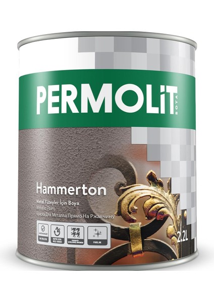 Hammerton Dekoratif Metal Boyası Gri 2.5 Lt.