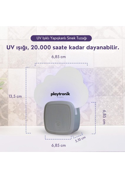 Uv LED Işıklı Yapışkanlı Sinek Böcek Tuzağı Kovucu Ilacı Elektrikli (2 Cihaz + 12 Yapışkan Kart)