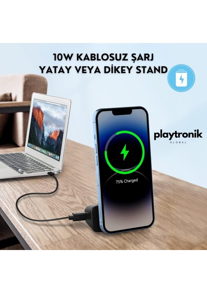 Magsafe Bluetooth Eski Tip Deklanşör Akıllı Kamera Telefon Tutucu Kablosuz Şarj Standı Telefon Siyah